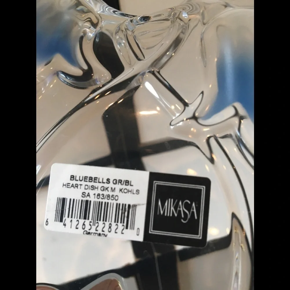 Mikasa Glass Heart Bluebells Dish